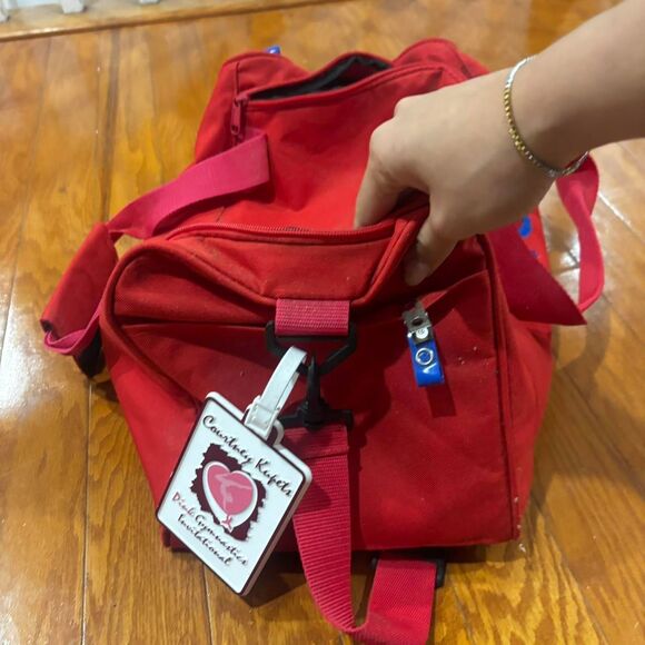 AFG Gymnastic's Duffle Travel Athletic Sports Red Blue White Girl's Gym Bag - Picture 2 of 6